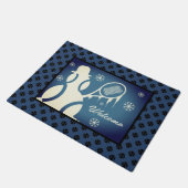 Cute tennis snewman winter Welkom doormat Deurmat (Schuin)