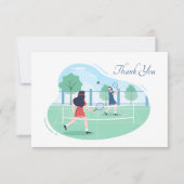 Cute Tennis voegt sentiment toe Bedankkaart (Voorkant)
