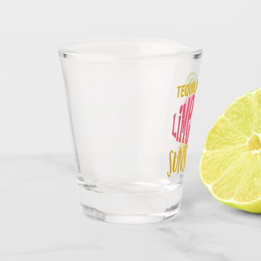 Cute Tequila Limoen & Sunshine Typografie Shot Glas (Links)