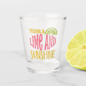 Cute Tequila Limoen & Sunshine Typografie Shot Glas (Voorkant)