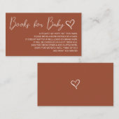 Cute Terracotta Gender Neutral Books Request Informatiekaartje (Voorkant / Achterkant)