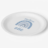 Cute Terracotta Rainbow Boho First Birthday Paper Papieren Bordje (Gekanteld)