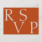 Cute Terracotta Rust and White Wedding RSVP Briefkaart (Achterkant)
