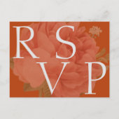 Cute Terracotta White Floral Wedding RSVP Briefkaart (Achterkant)