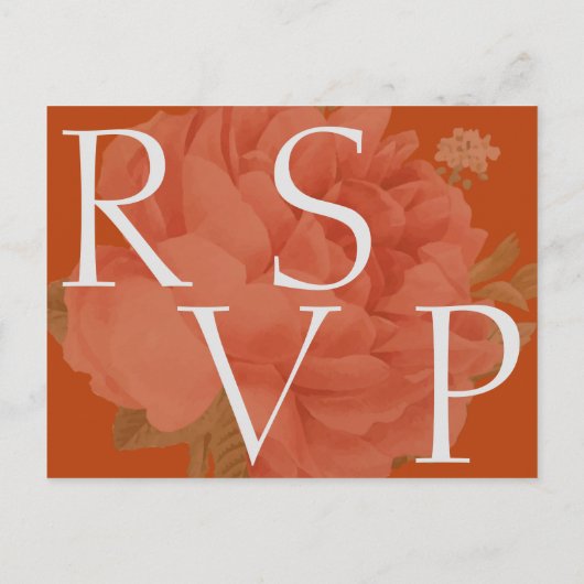 Cute Terracotta White Floral Wedding RSVP Briefkaart (Achterkant)