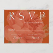 Cute Terracotta White Floral Wedding RSVP Briefkaart (Voorkant)