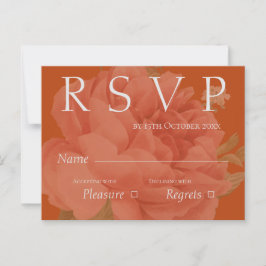Cute Terracotta White Floral Wedding RSVP Briefkaart