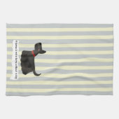 Cute Terrier blue en crème striped Theedoek (Horizontaal)