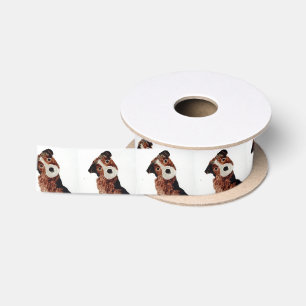 Cute Terrier Dog Art Satijnen Lint