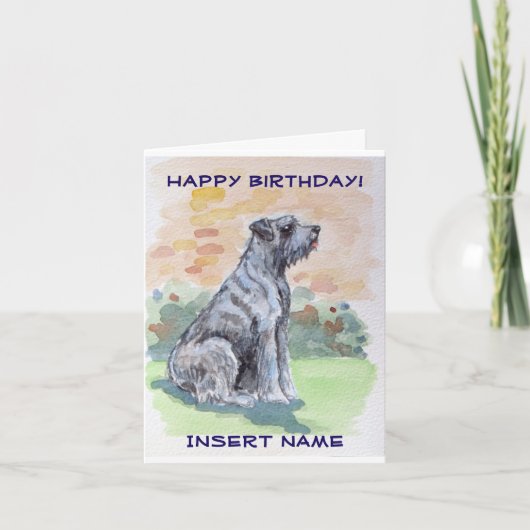 Cute Terrier Dog Birthday Kaart (Voorkant)