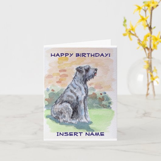 Cute Terrier Dog Birthday Kaart (Gele Bloem)