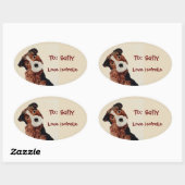 Cute Terrier Dog Ovale Sticker (Vel)