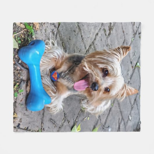 Cute Terrier Fleece Deken (Voorkant (Horizontaal))