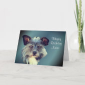 Cute Terrier Mix Mutt Personalized Birthday Kaart (Voorkant)