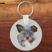 Cute Terrier Mixed Breed Mutt Dog Sleutelhanger (Voorkant)