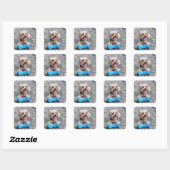 Cute Terrier Vierkante Sticker (Vel)