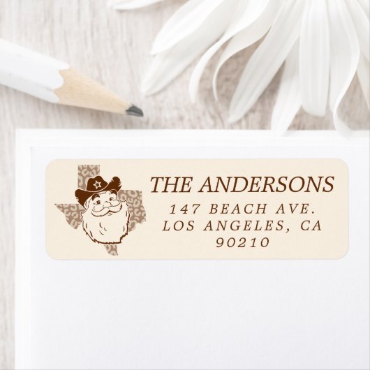 Cute Texas Cowboy Santa Claus Etiket (Insitu)