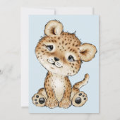 Cute Text Baby shower Baby Animal Game Blue Kaart (Achterkant)