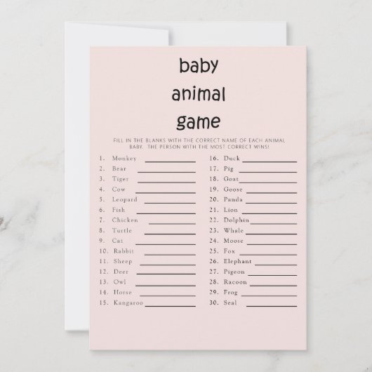 Cute Text Baby shower Baby Baby Baby game Roze Kaart (Voorkant)