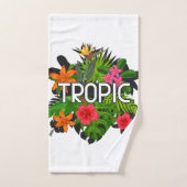Cute text Hibiscus green, roze en wit modern Bad Handdoek (Handdoek)