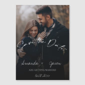 Cute Text Overlay Monogram Two Photo Weddenschap (Voorkant)