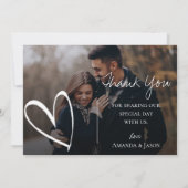 Cute Text Overlay  Script Photo Wedding Bedankkaart (Achterkant)