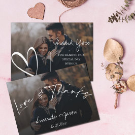 Cute Text Overlay  Script Photo Wedding Bedankkaart