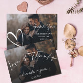 Cute Text Overlay  Script Photo Wedding Bedankkaart