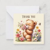 Cute Thank you bear add message Notitiekaartje (Voorkant)