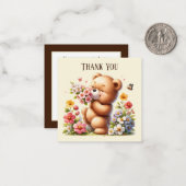 Cute Thank you bear add message Notitiekaartje (Voorkant / Achterkant in situ)