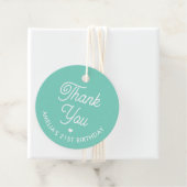 Cute Thank You Birthday Name Any Age Mint Modern Bedankjes Labels (In situ)