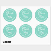 Cute Thank You Birthday Name Any Age Mint Modern Ronde Sticker (Vel)