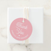 Cute Thank You Birthday Name Any Age Pink Modern Bedankjes Labels (In situ)