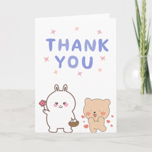Cute thank you Card Kaart (Voorkant)