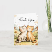 Cute Thank You Cat Feestdagen Kaart (Voorkant)
