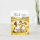 Cute Thank You Dog Card Feestdagen Kaart (Voorkant)