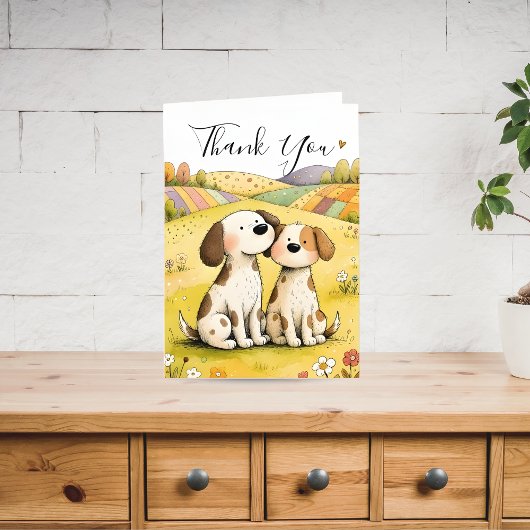 Cute Thank You Dog Card Feestdagen Kaart