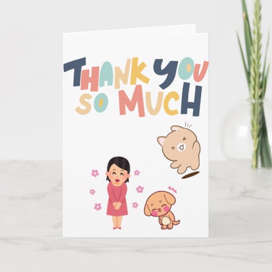 Cute thank you so much Card Kaart (Voorkant)