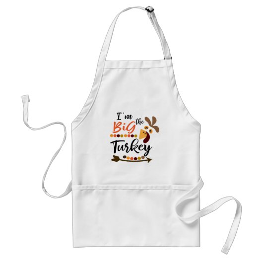 Cute Thanksgiving big turkey apron Standaard Schort (Voorkant)