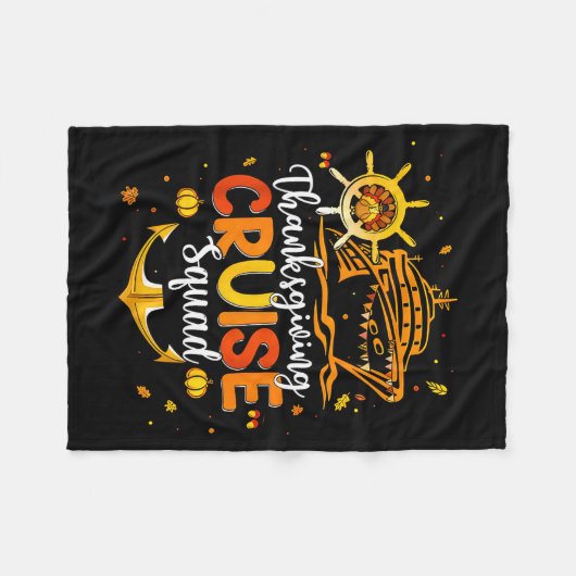Cute Thanksgiving Cruise Squad Matching Family Vac Fleece Deken (Voorkant (Horizontaal))