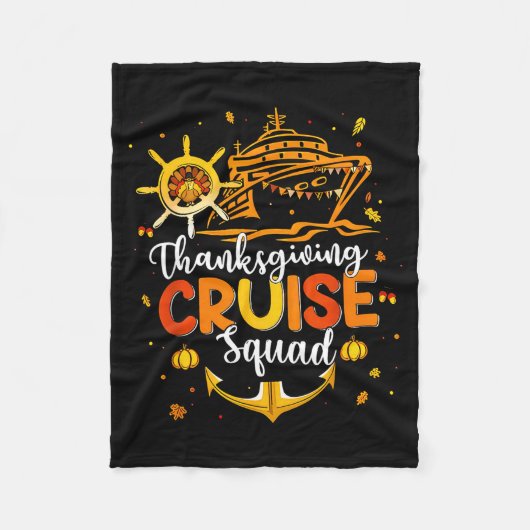 Cute Thanksgiving Cruise Squad Matching Family Vac Fleece Deken (Voorkant)