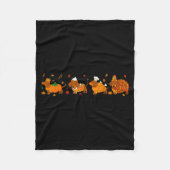 Cute Thanksgiving Dachshund Dogs Fall Gobble Prepp Fleece Deken (Voorkant)