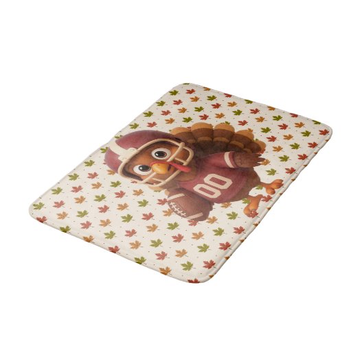 Cute Thanksgiving day football turkey Badmat (Gekanteld)