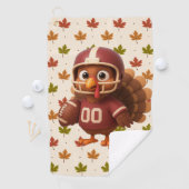 Cute Thanksgiving day football turkey Golfhanddoek (Insitu)