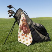 Cute Thanksgiving day football turkey Golfhanddoek (Groen)