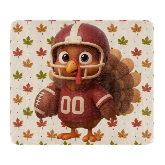 Cute Thanksgiving day football turkey Snijplank (Voorkant)