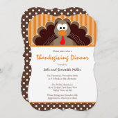 Cute Thanksgiving Dinner Invitation Kaart (Voorkant / Achterkant)
