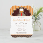 Cute Thanksgiving Dinner Invitation Kaart (Staand voorkant)