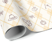Cute Thanksgiving Doodles Diamond Pattern Cadeaupapier (Rol Hoek)