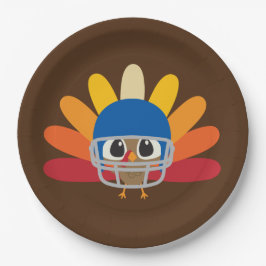 Cute Thanksgiving football kalkey toevoegen berich Papieren Bordje